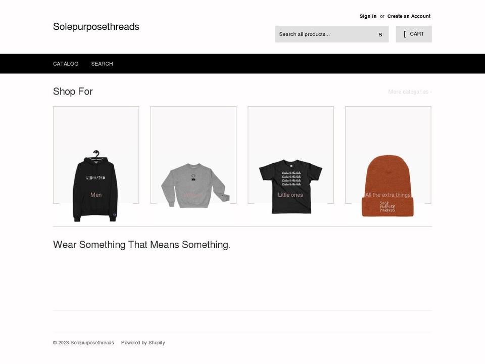 solepurposethreads.com — Shopify storefront screenshot