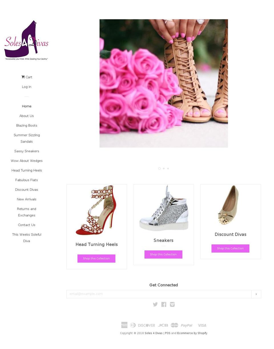 soles4divas.com shopify website screenshot