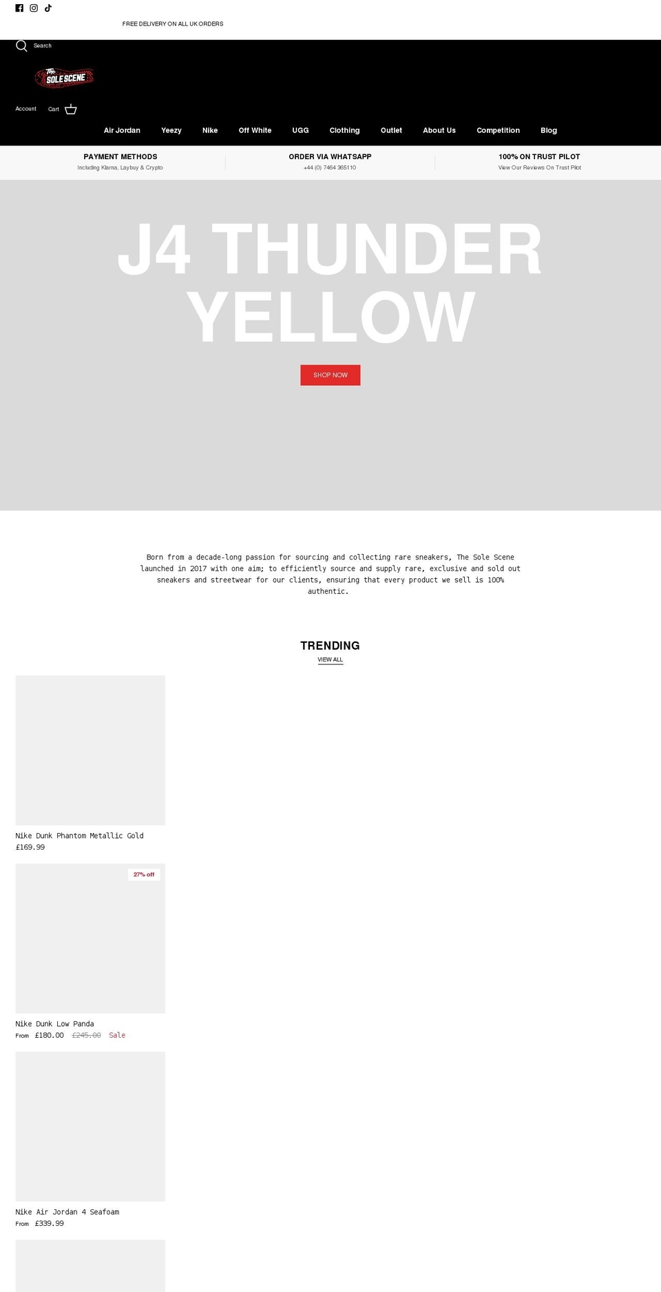 solescene.com shopify website screenshot