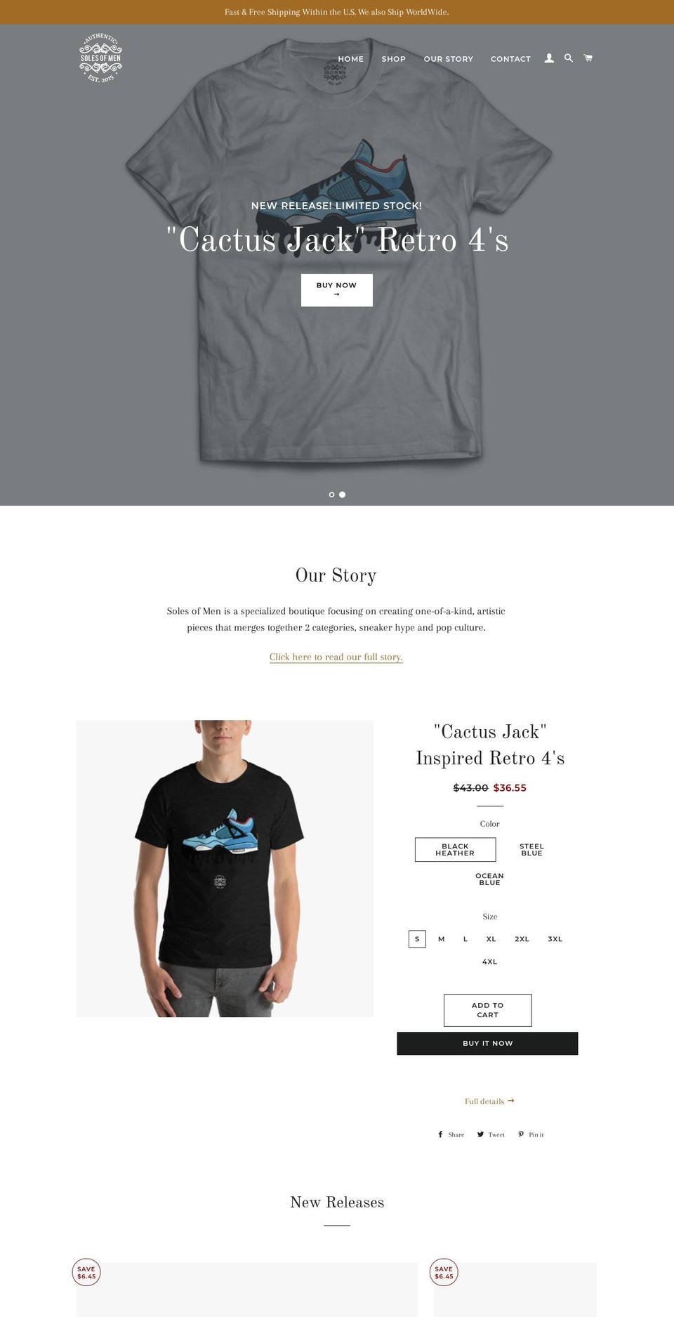 solesofmen.com — Shopify storefront screenshot