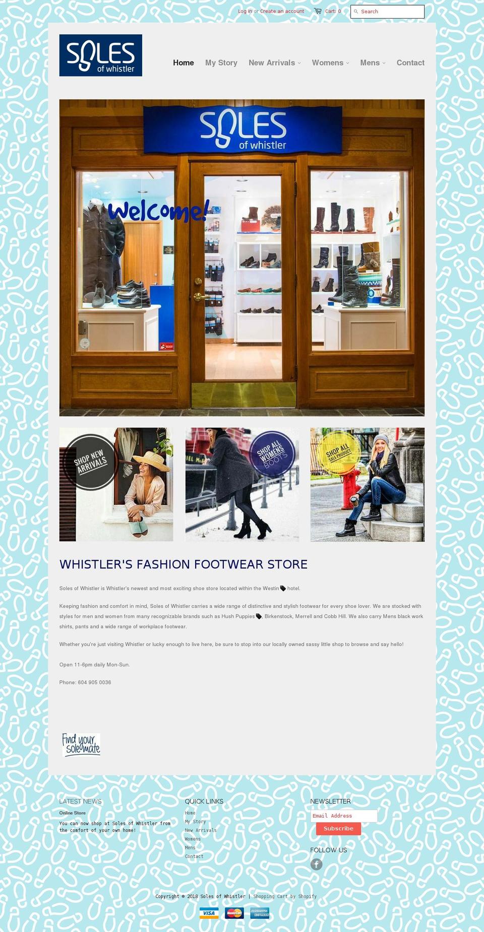 solesofwhistler.com — Shopify storefront screenshot