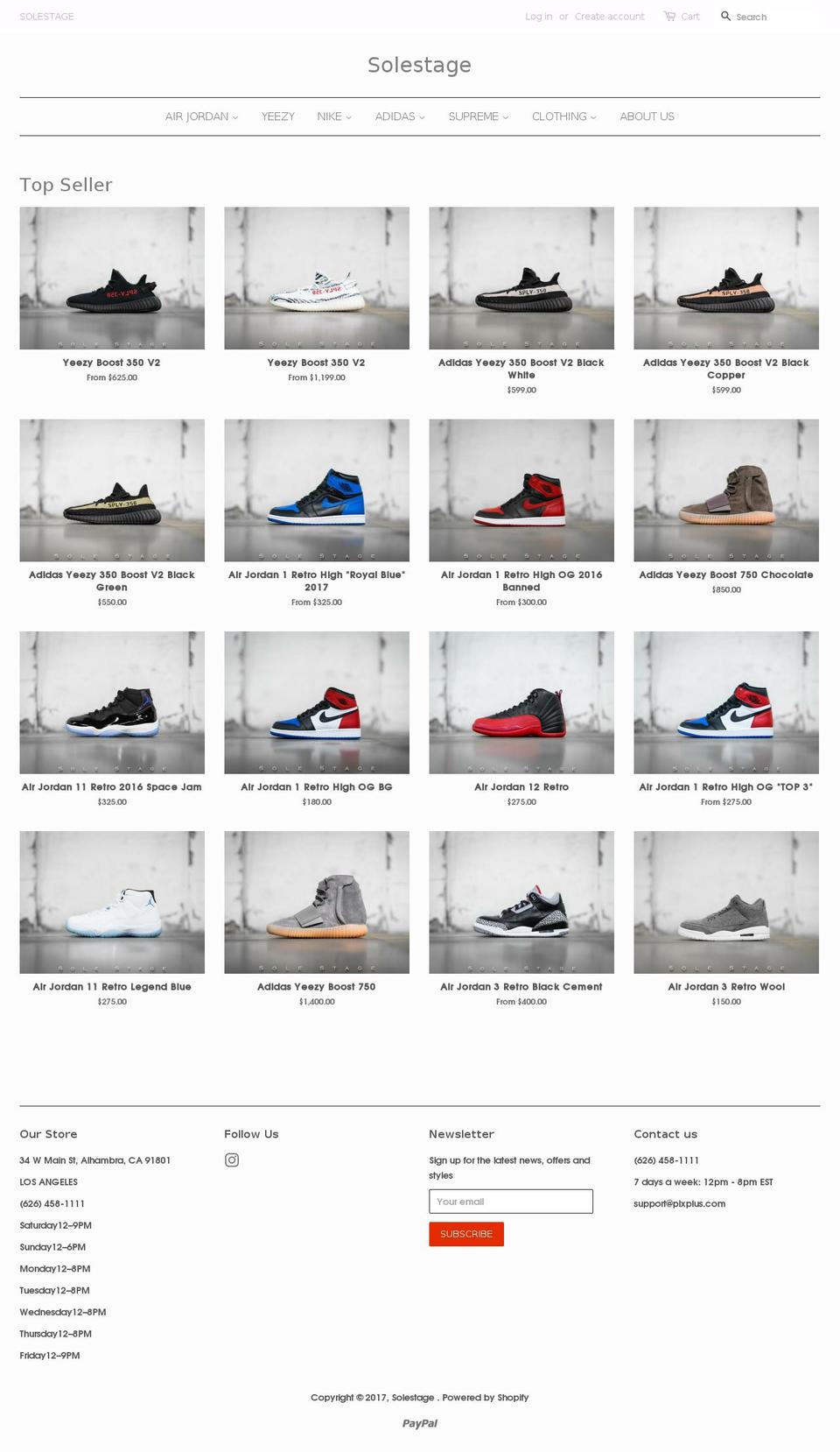 solestage.com shopify website screenshot