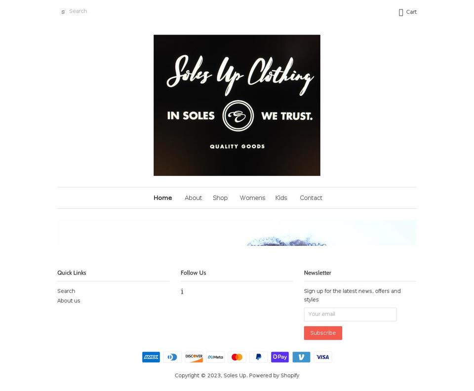 solesupclothing.com shopify website screenshot