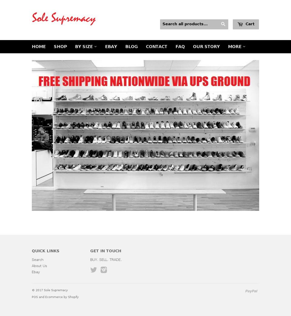 solesupremacy.com shopify website screenshot