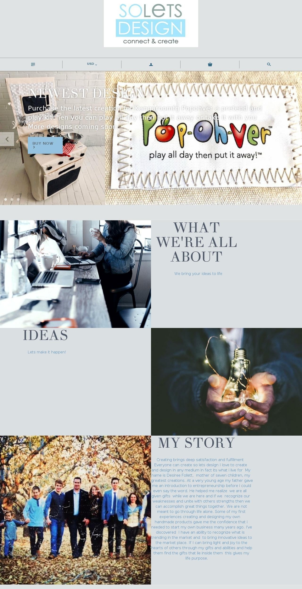 soletsdesign.com — Shopify storefront screenshot