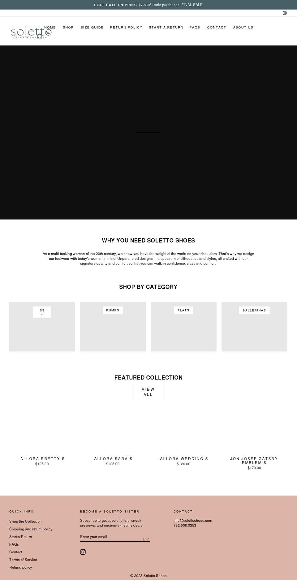 shoes Shopify theme site example solettoshoes.com