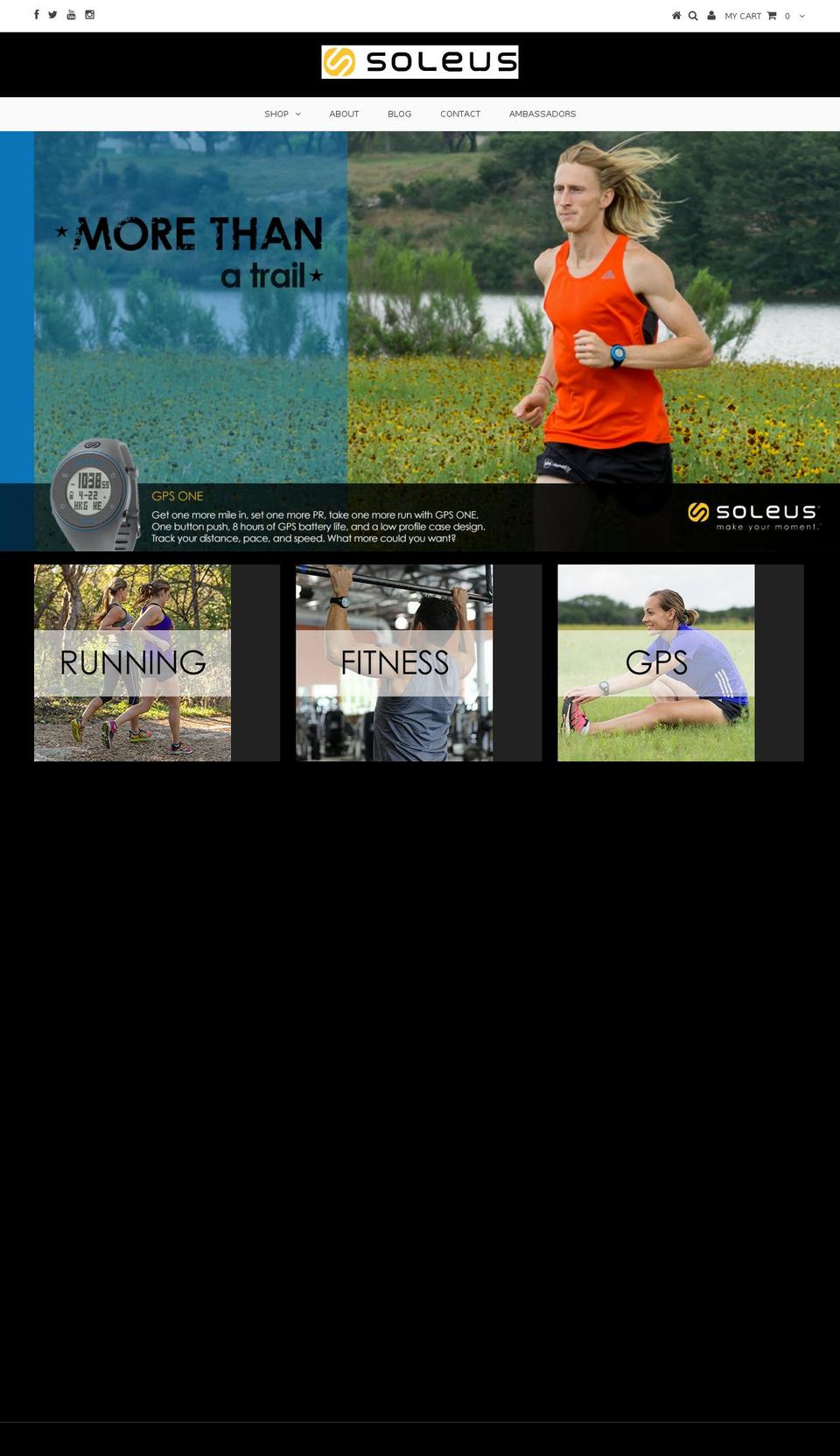 soleusrunning.com shopify website screenshot