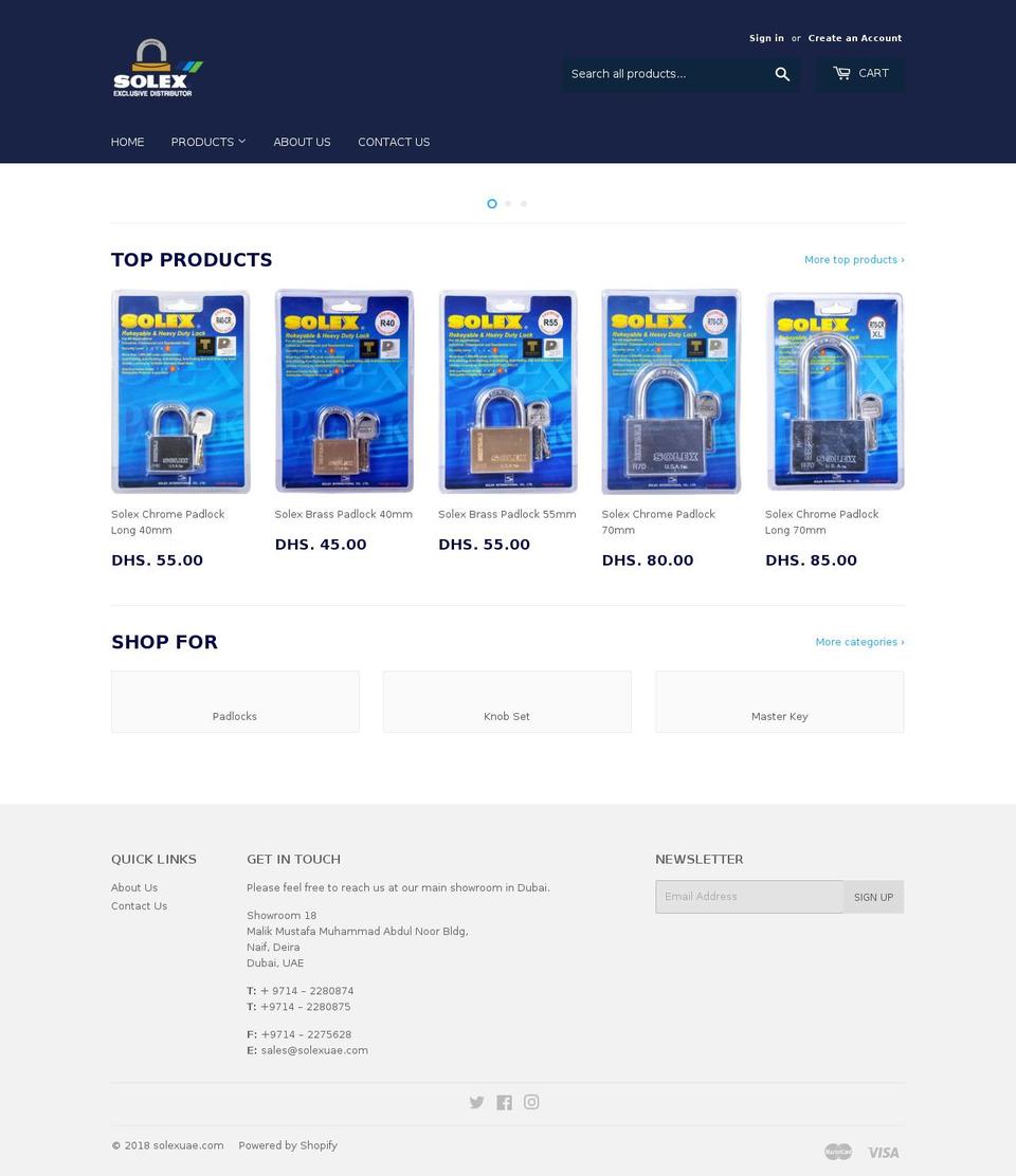 solexuae.com — Shopify storefront screenshot