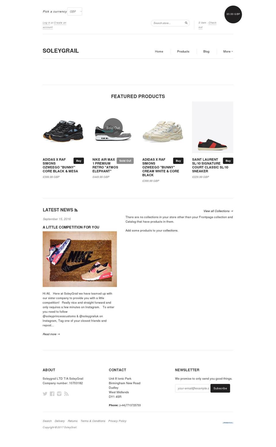 soleygrail.com shopify website screenshot