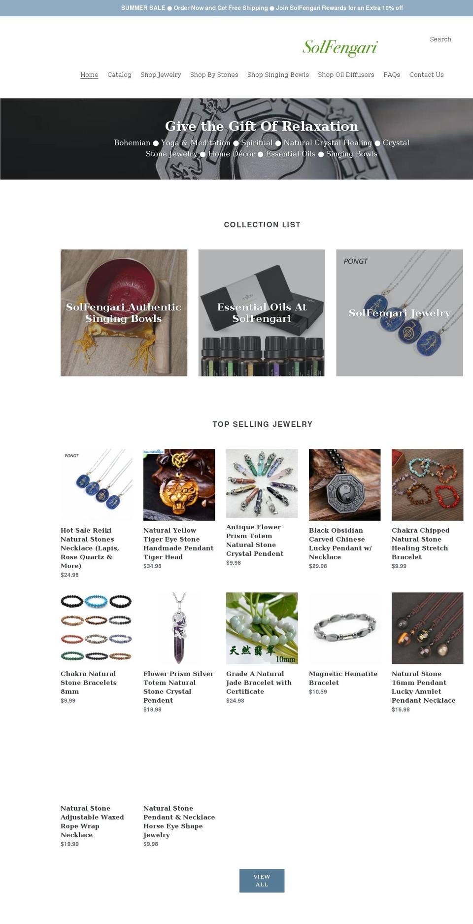 solfengarigifts.com shopify website screenshot
