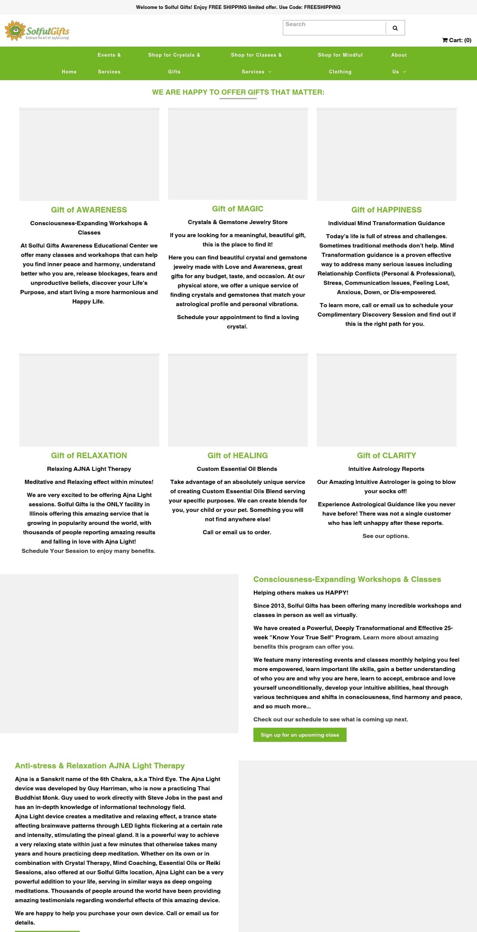 solfulgifts.com shopify website screenshot