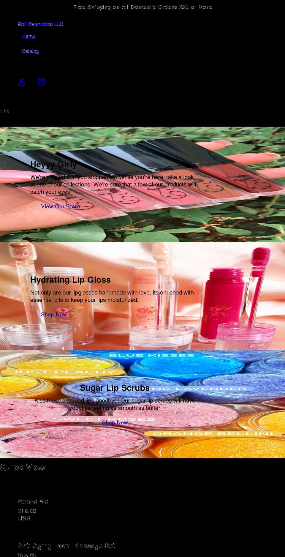 solicosmetics.org shopify website screenshot
