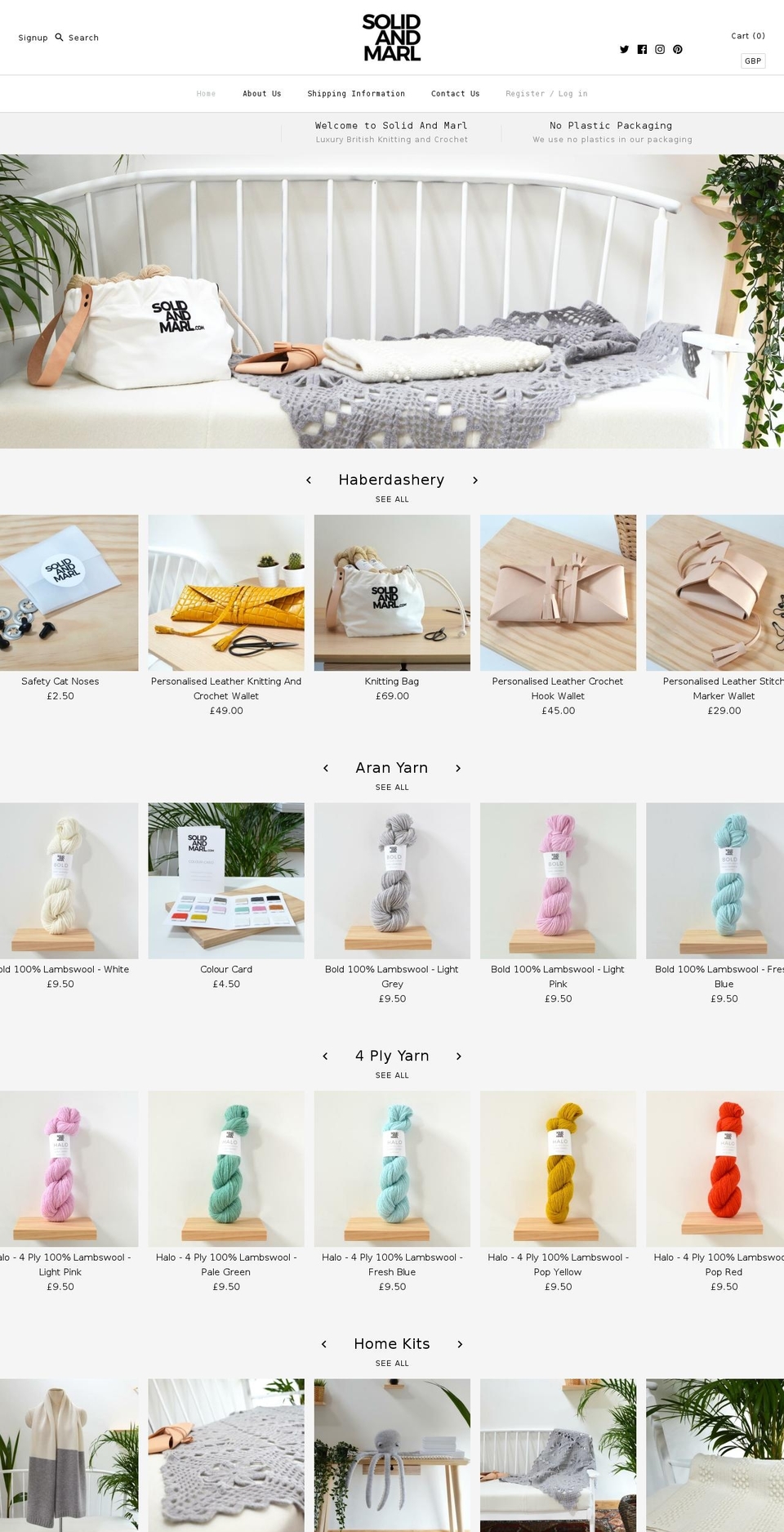 solidandmarl.com — Shopify storefront screenshot