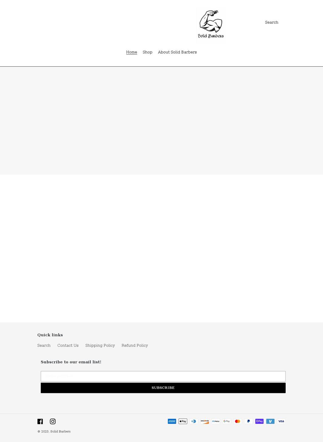 solidbarbers.com shopify website screenshot