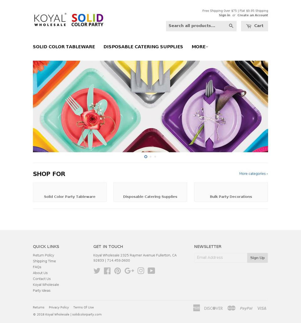 solidcolorparty.com shopify website screenshot