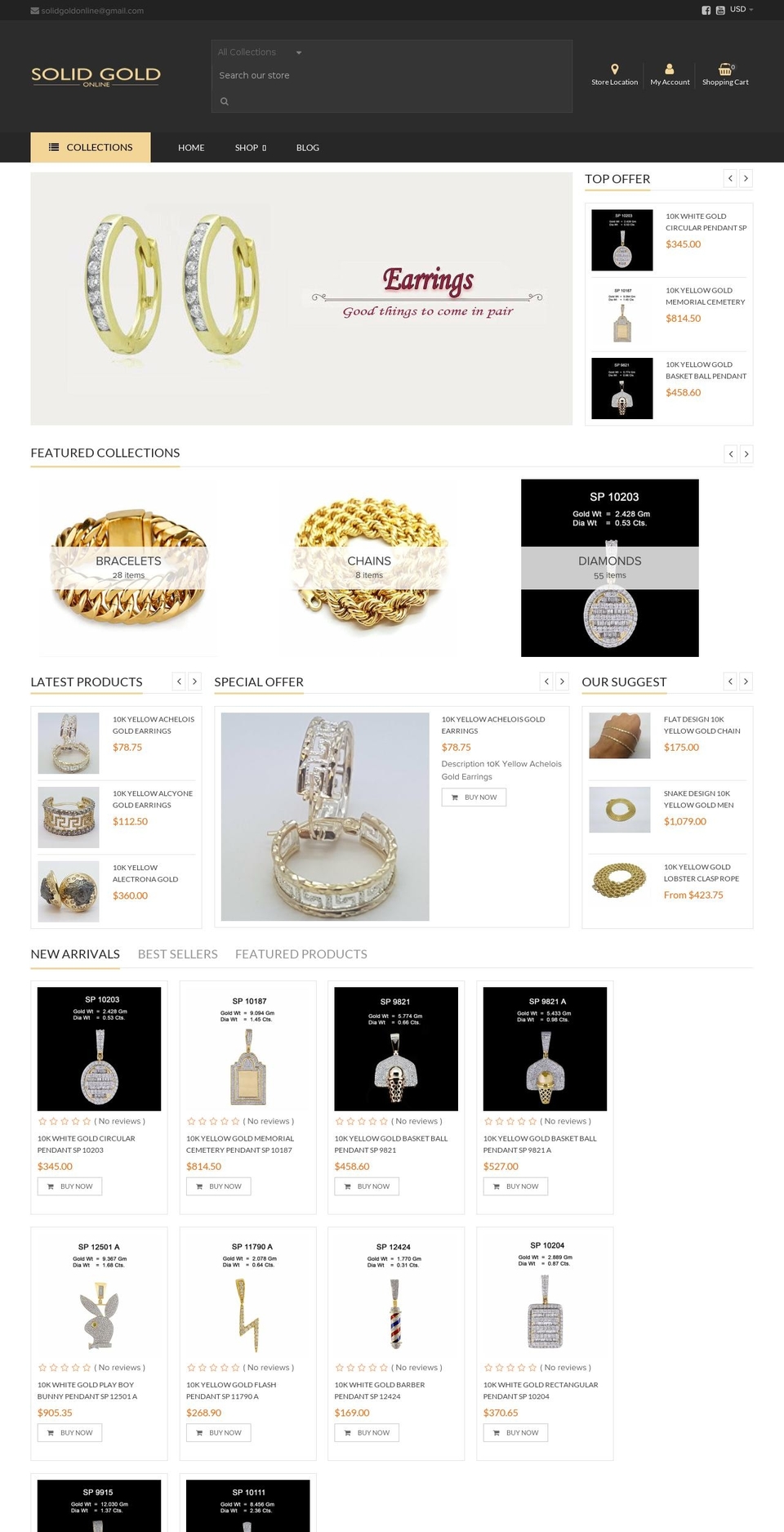 solidgold.online shopify website screenshot