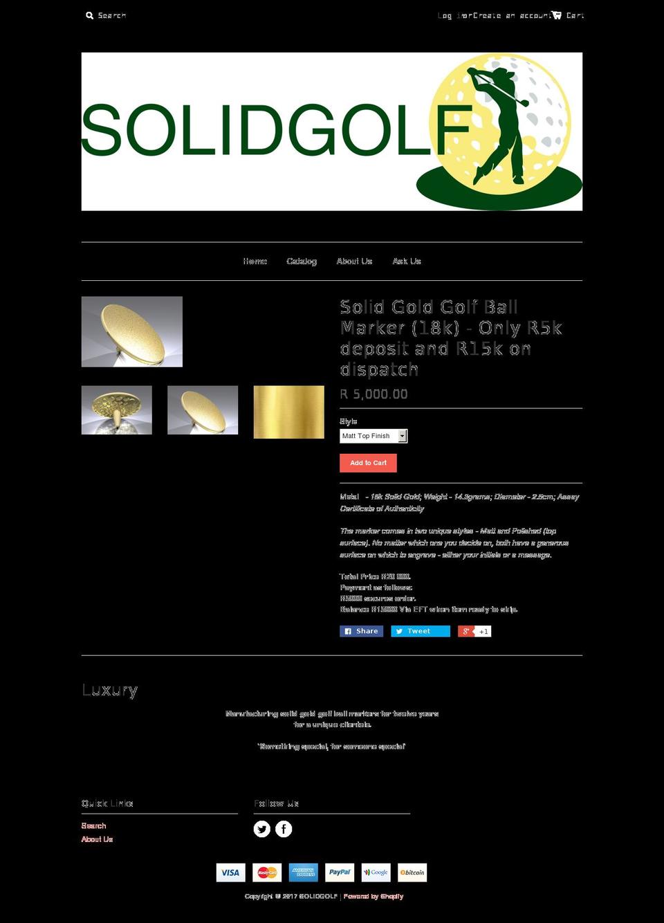 solidgolf.biz shopify website screenshot