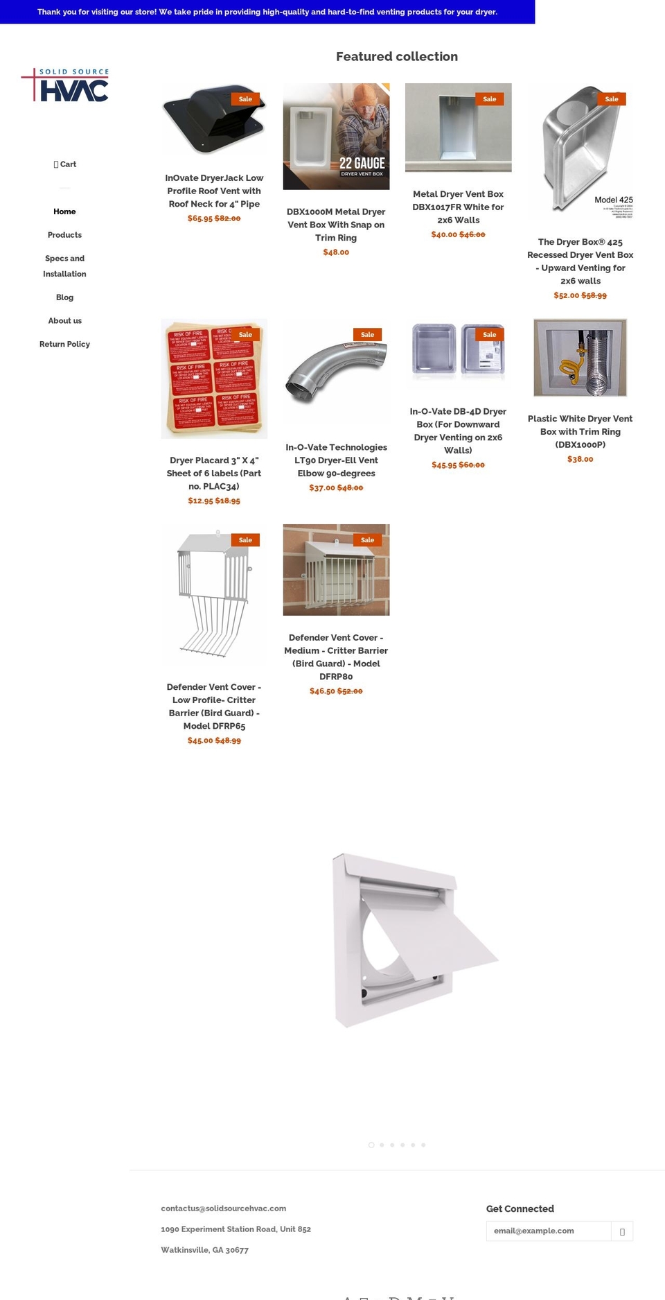 solidsourcehvac.com shopify website screenshot