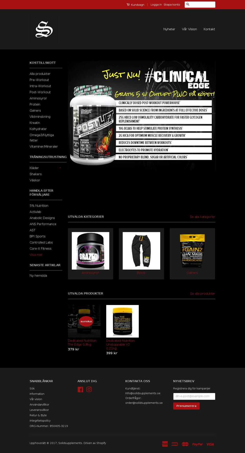 solidsports.se shopify website screenshot