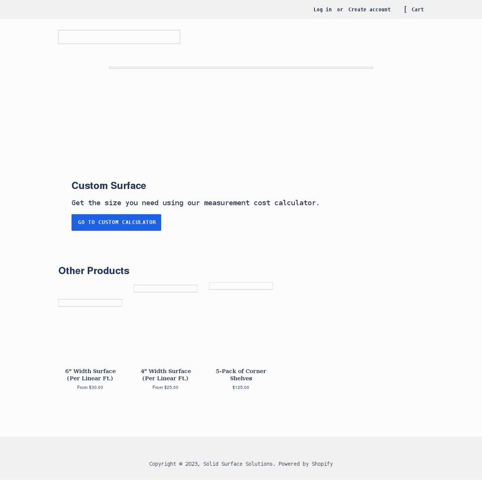 solidsurfacesolutions.net shopify website screenshot