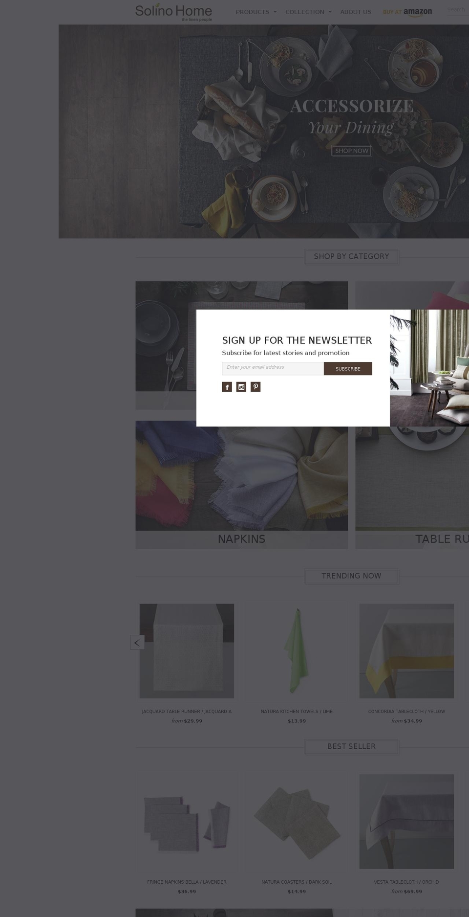 solinohome Shopify theme site example solino-home.com