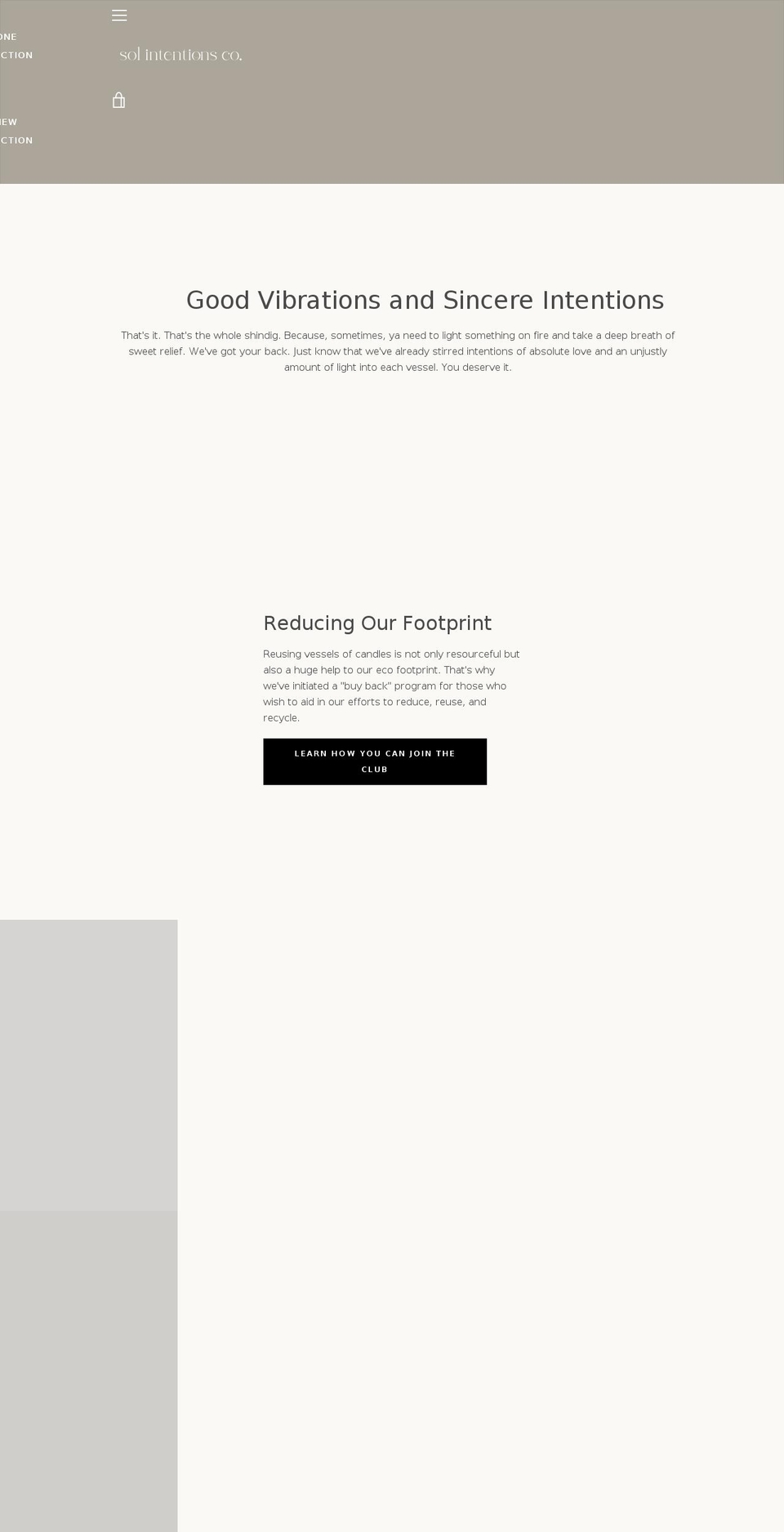 solintentionsco.com shopify website screenshot