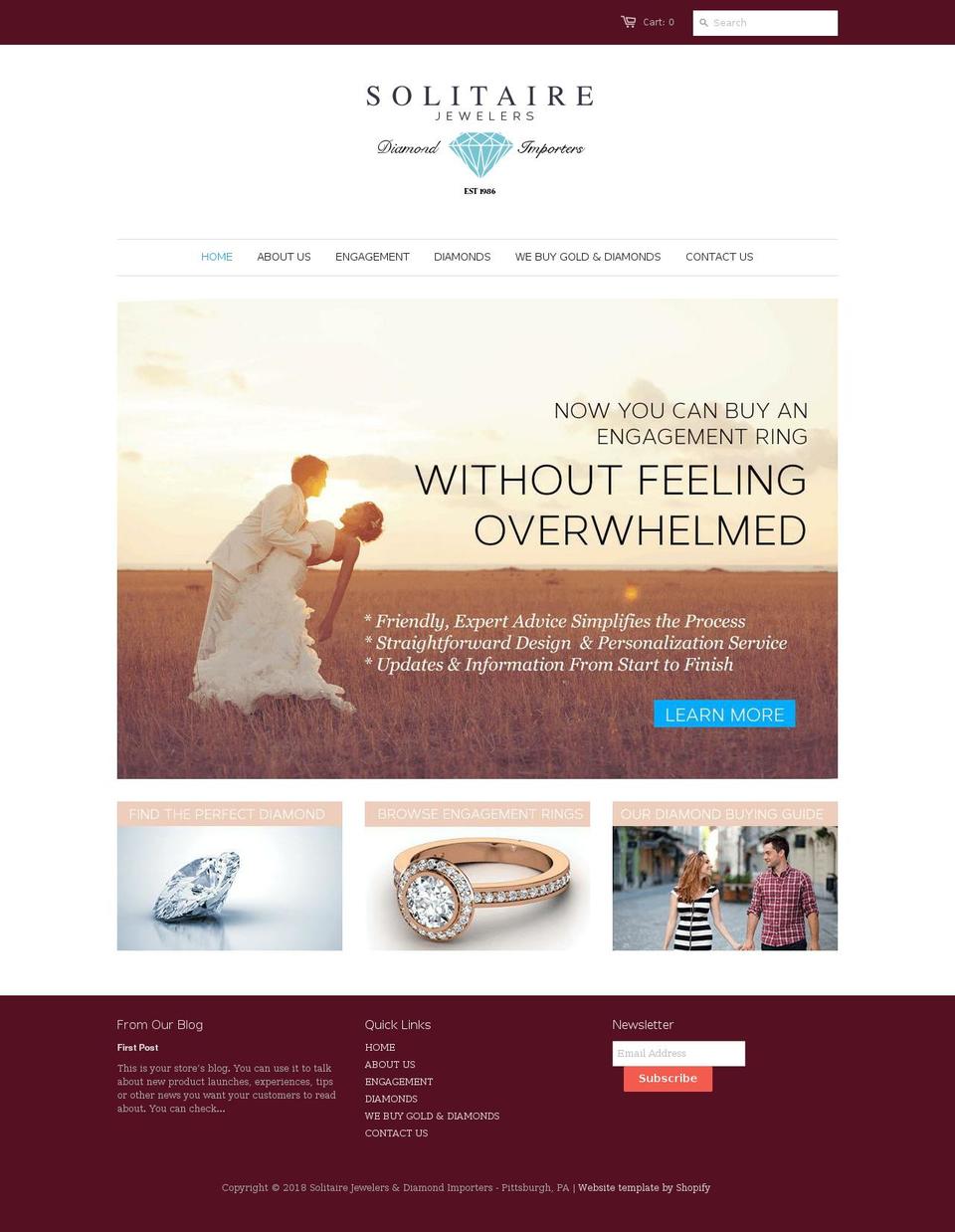 solitairepgh.com — Shopify storefront screenshot