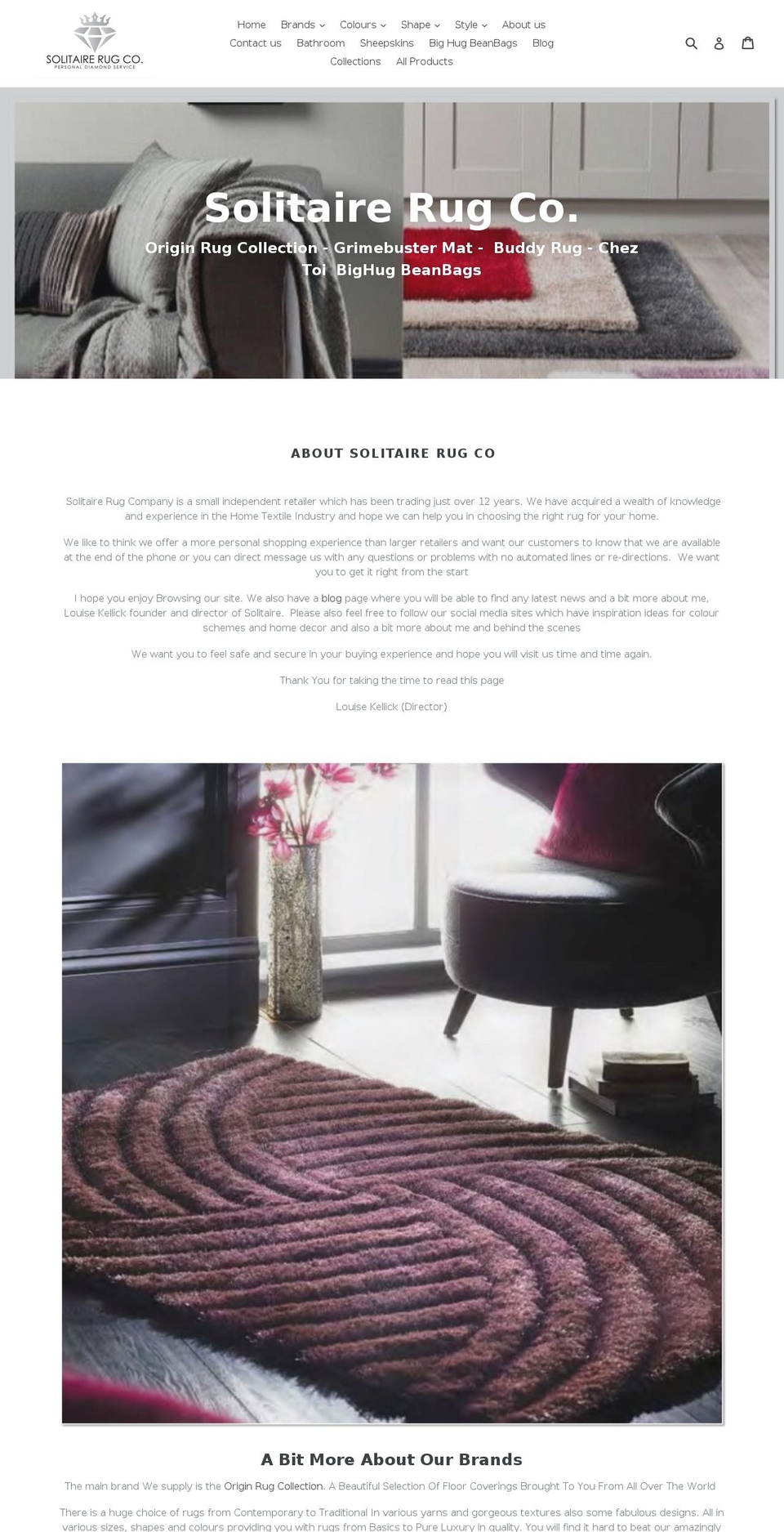 solitairerugco.com — Shopify storefront screenshot