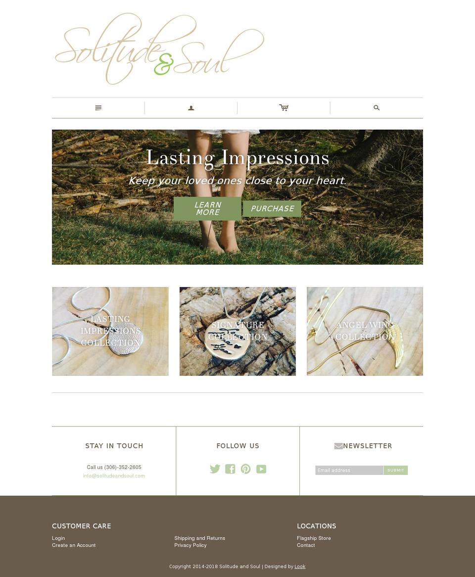 solitudeandsoul.com shopify website screenshot