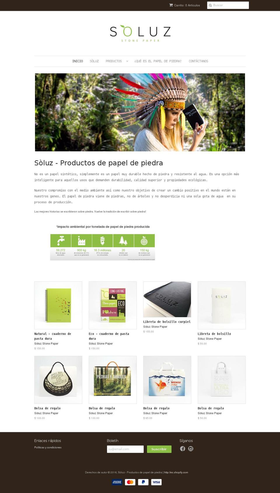 solizstonepaper.com — Shopify storefront screenshot