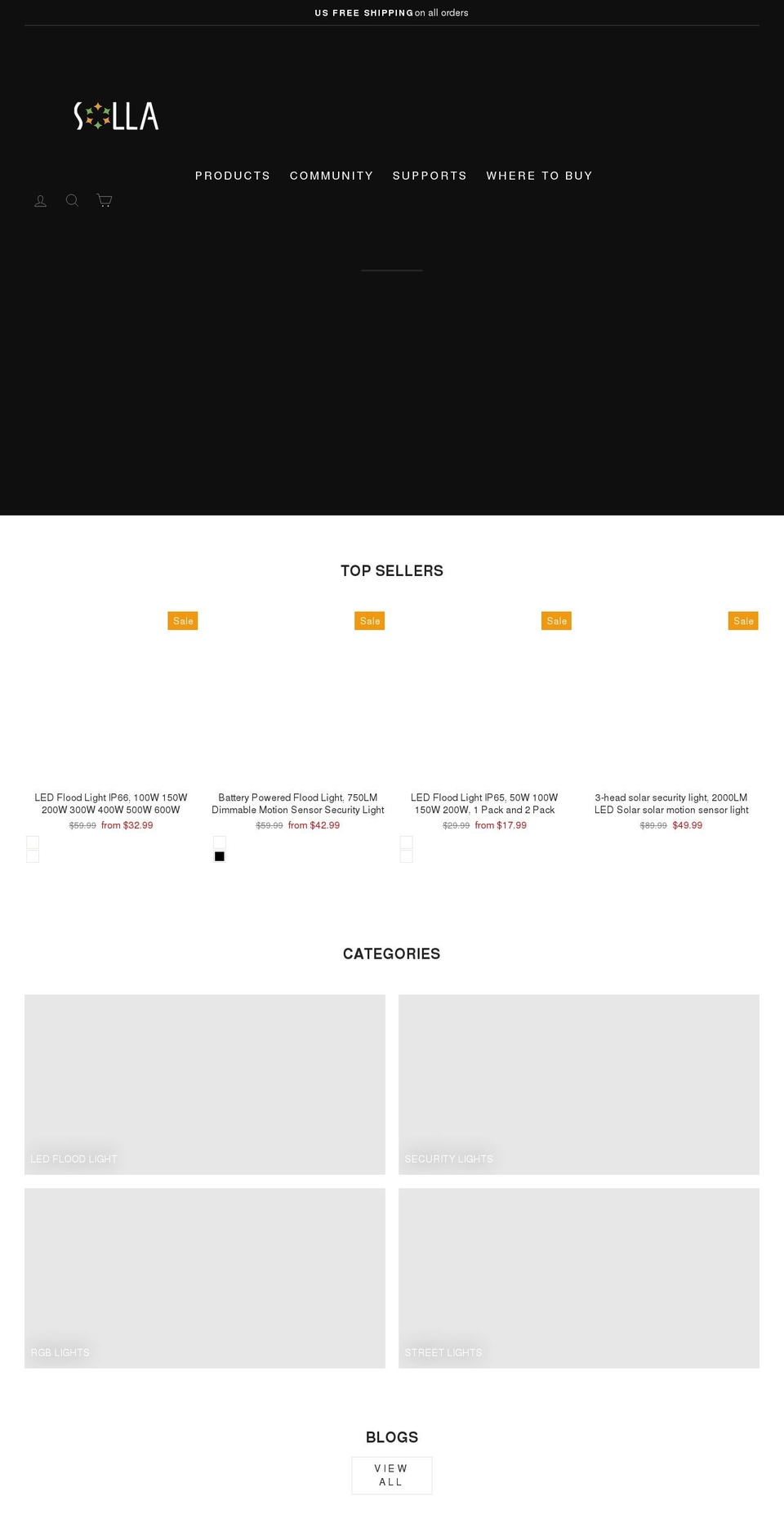 solla.us shopify website screenshot