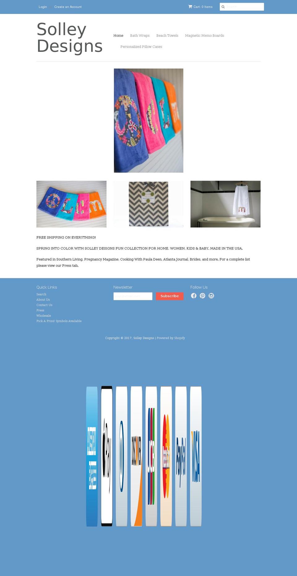 solleydesigns.com shopify website screenshot