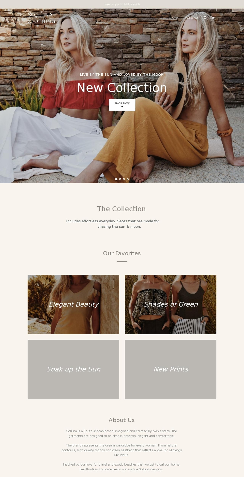 sollunaclothing.com — Shopify storefront screenshot