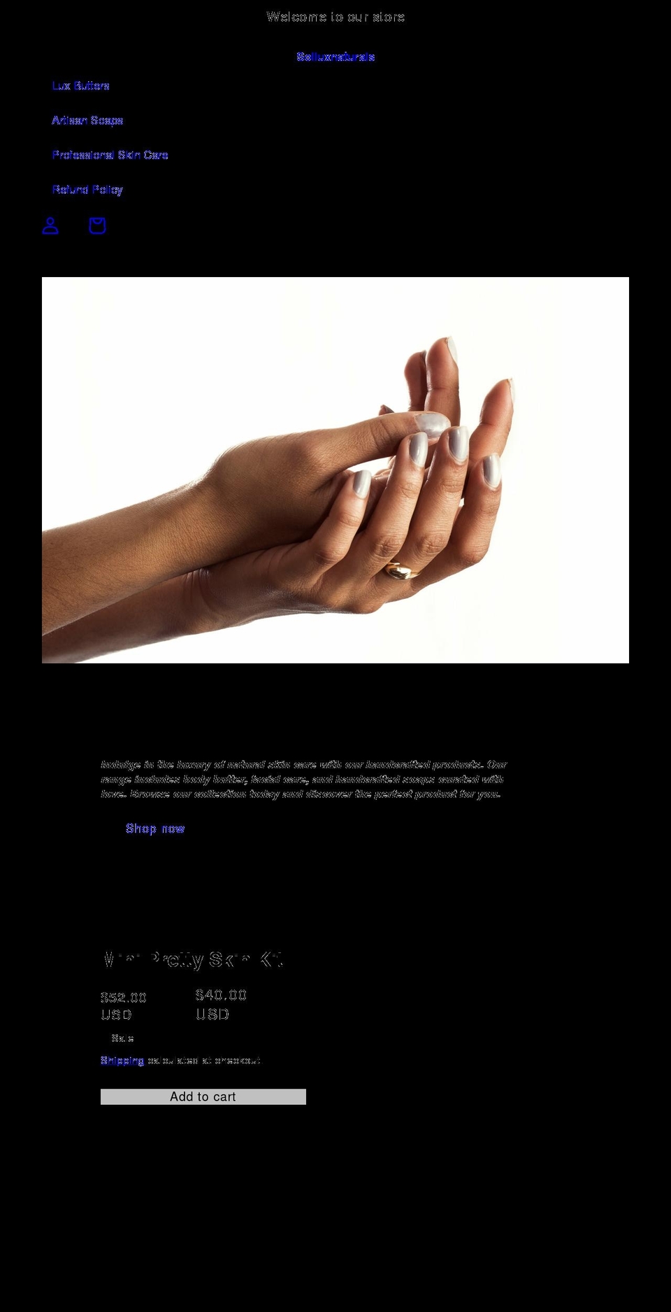 solluxnaturals.com shopify website screenshot