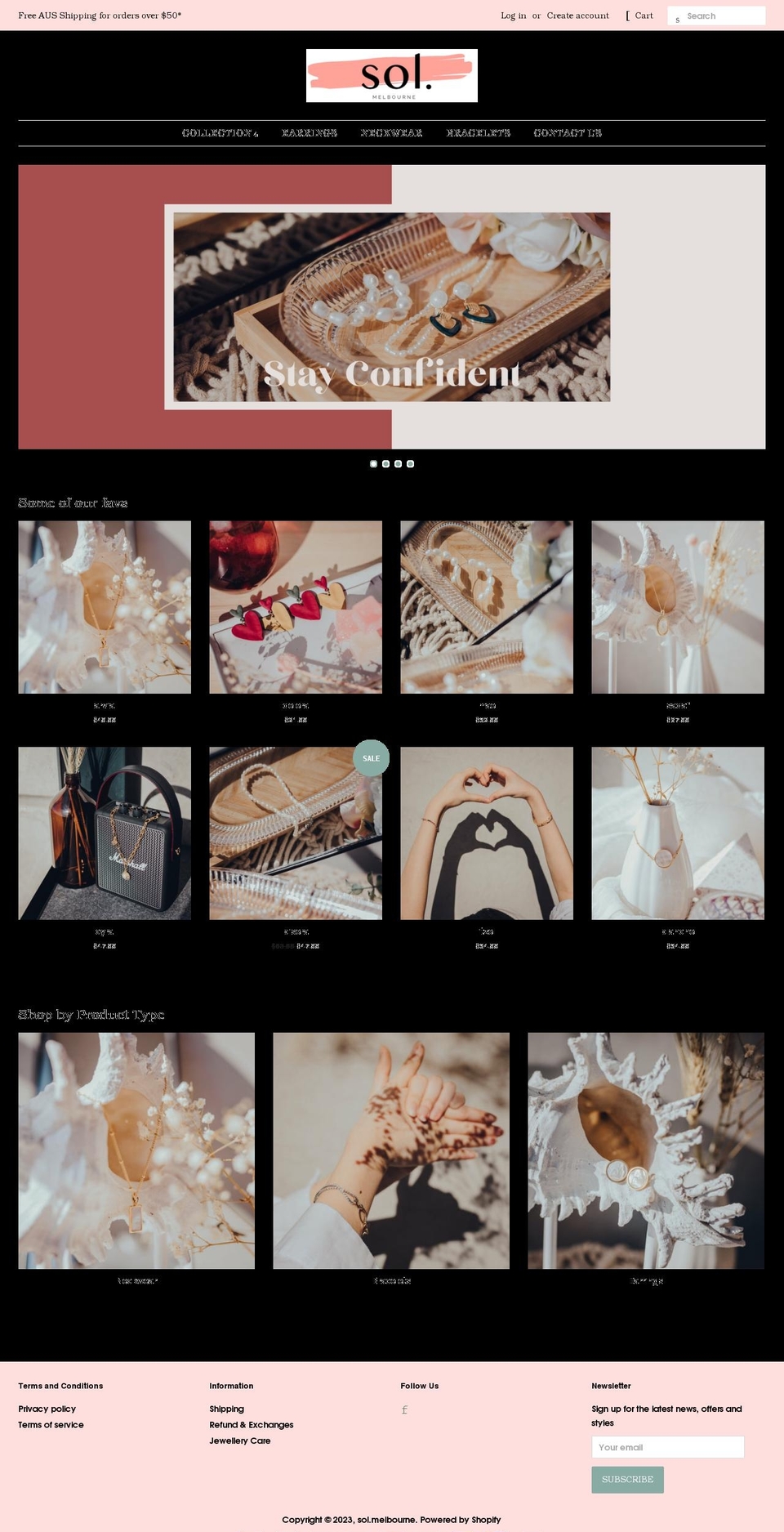solmelbourne.com shopify website screenshot