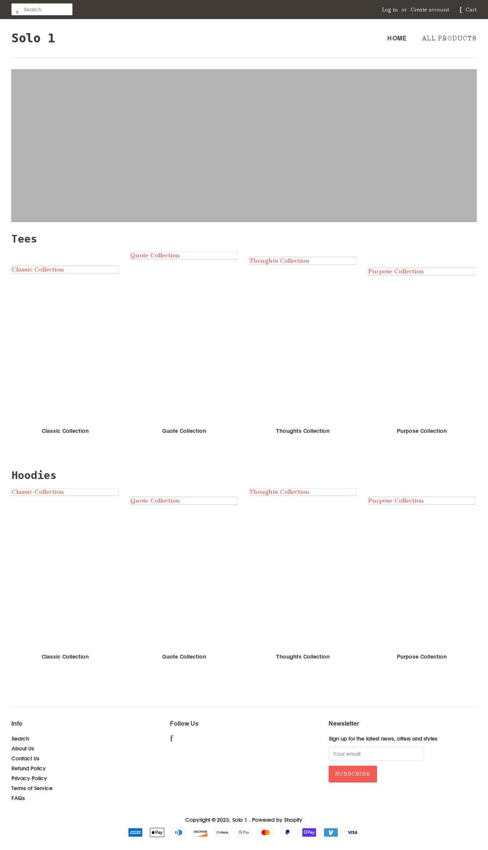 solo1clothing.com shopify website screenshot