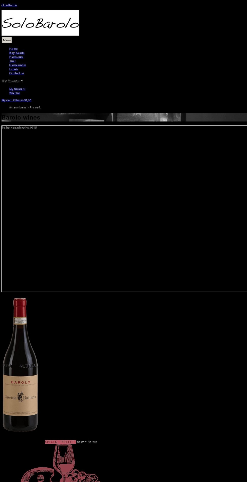 solobarolo.uk shopify website screenshot