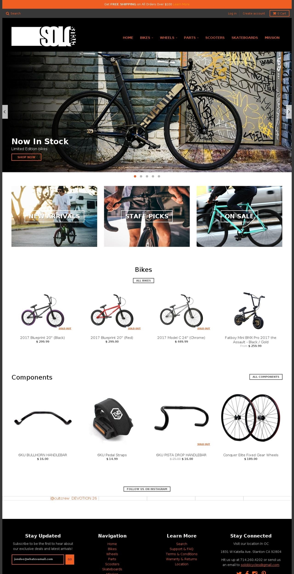 solobicycles.com — Shopify storefront screenshot