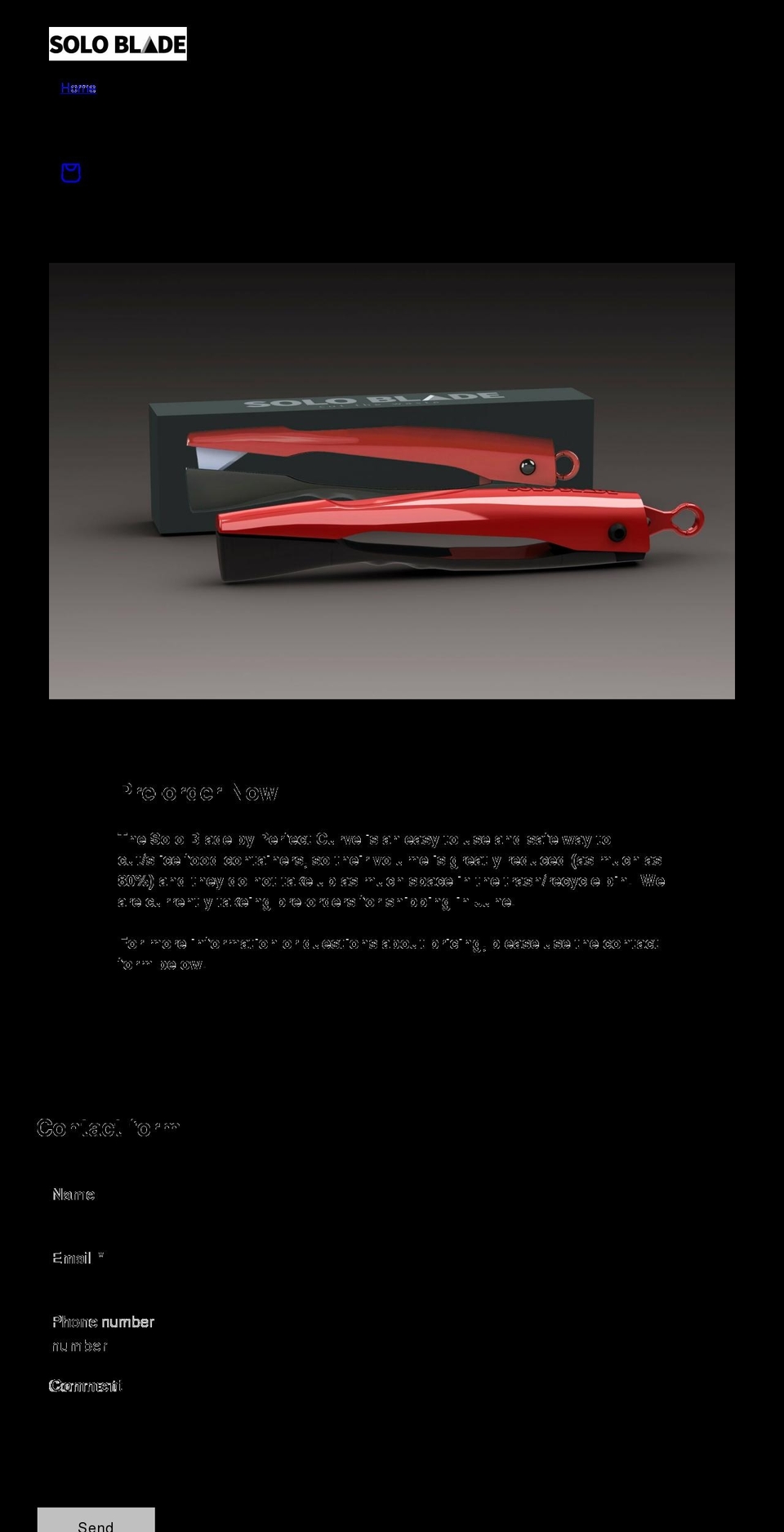 soloblade.com shopify website screenshot