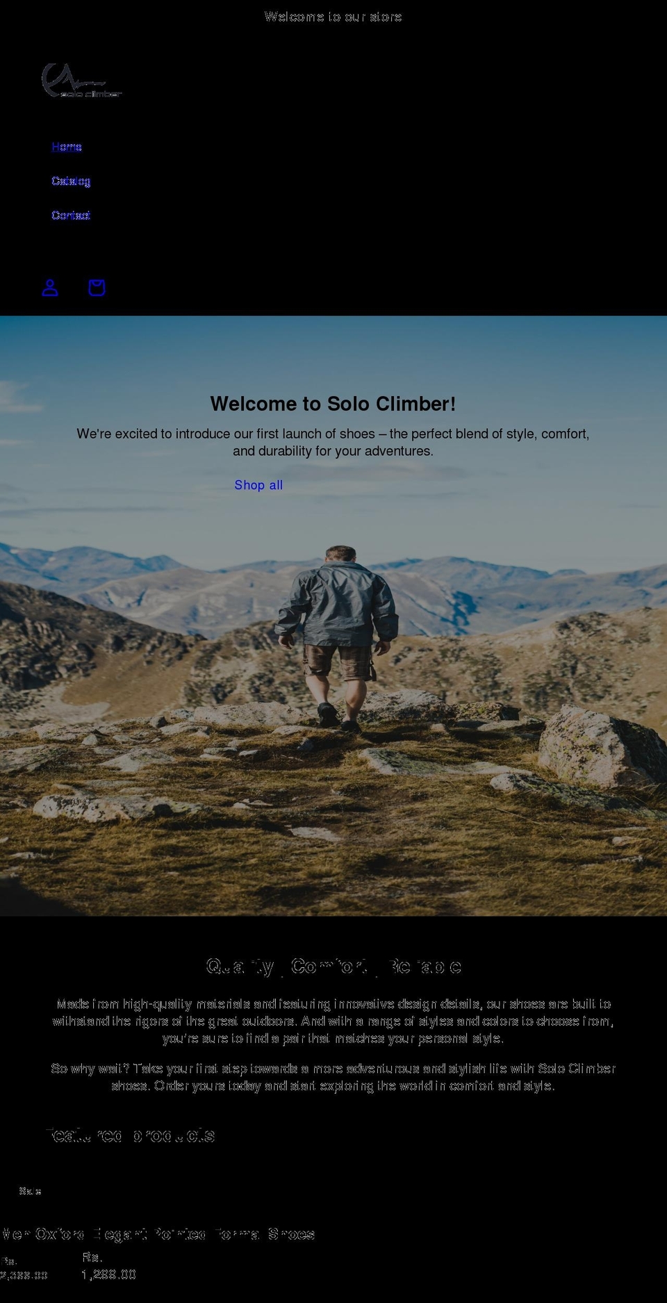 soloclimber.com shopify website screenshot