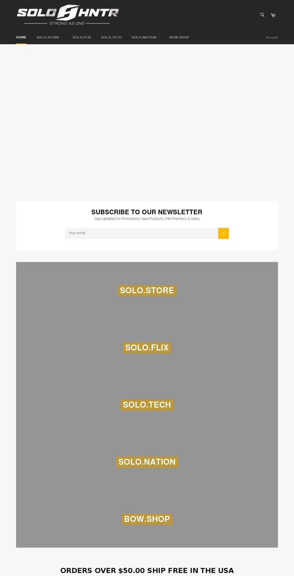 solohntr.com shopify website screenshot