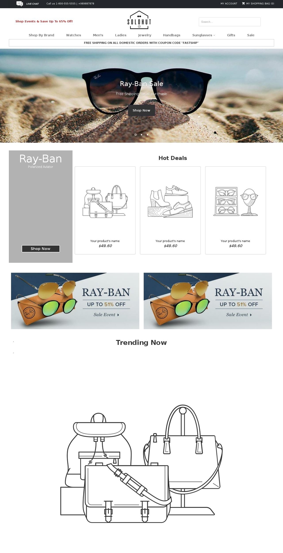 solohut.com — Shopify storefront screenshot