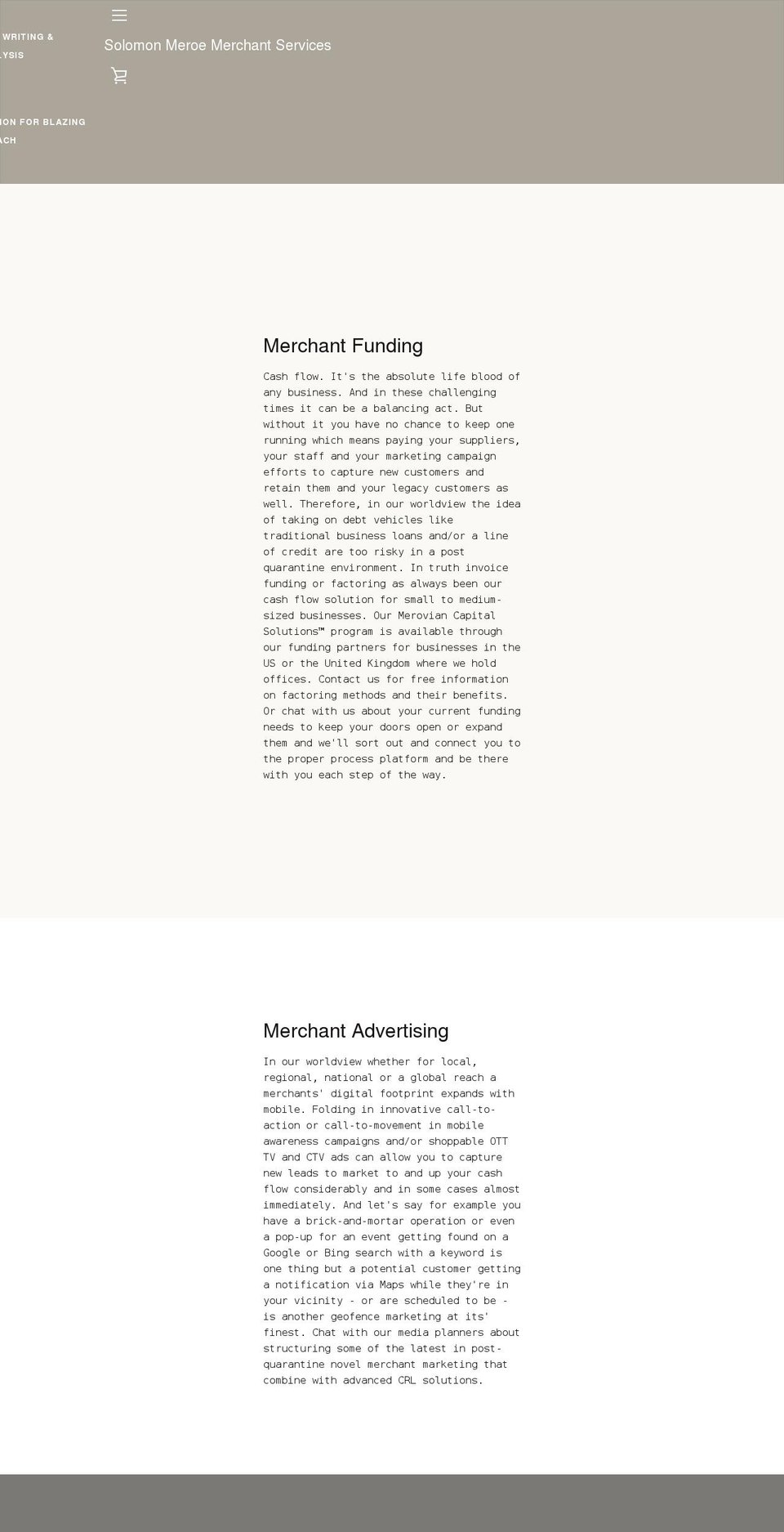 solomonmeroe.com shopify website screenshot