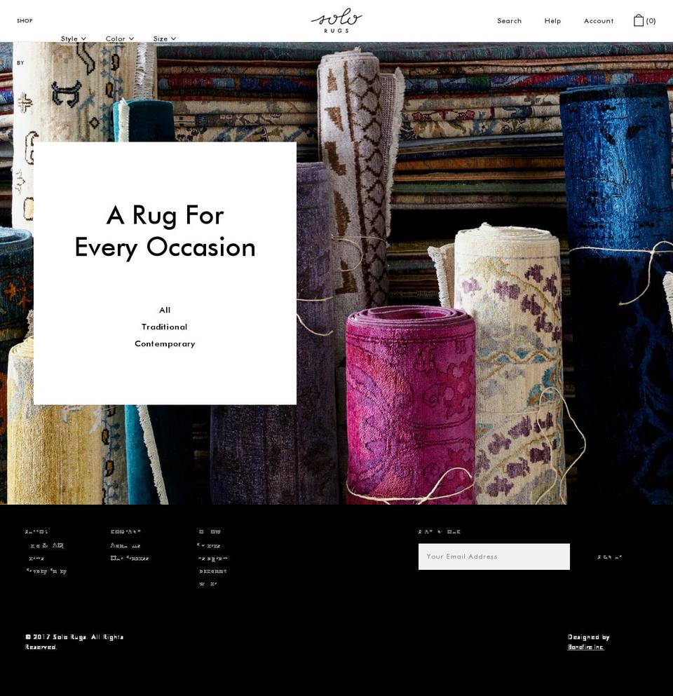 Solo - Production Shopify theme site example solorug.com