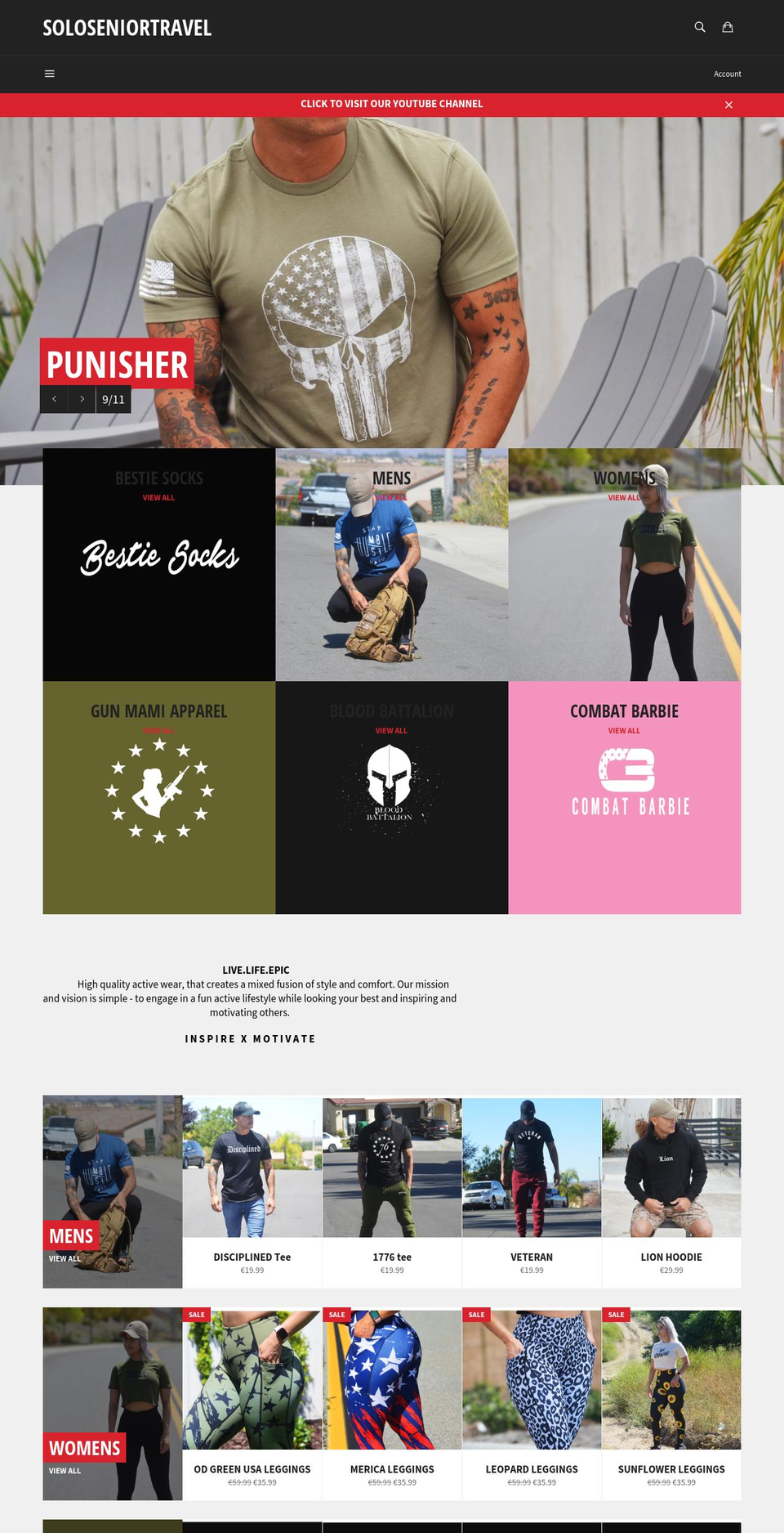 soloseniortravel.com shopify website screenshot