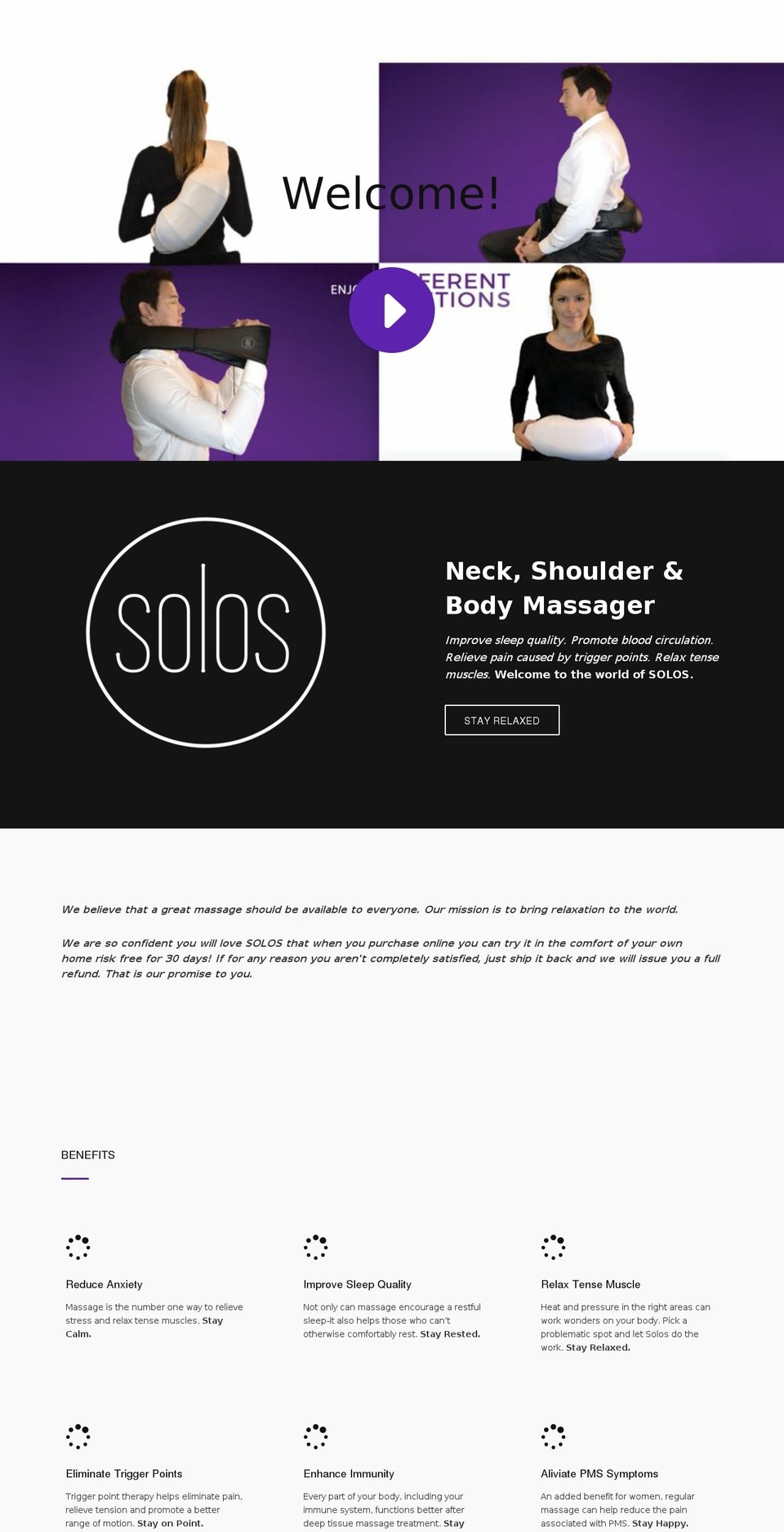 solosmassage.com — Shopify storefront screenshot