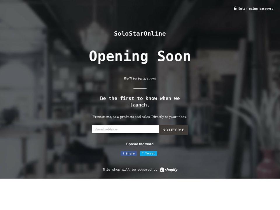 solostaronline.com shopify website screenshot