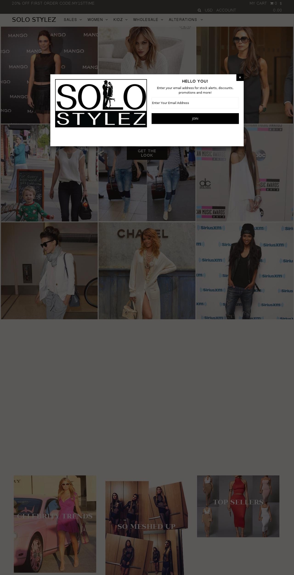 solostylez.com shopify website screenshot