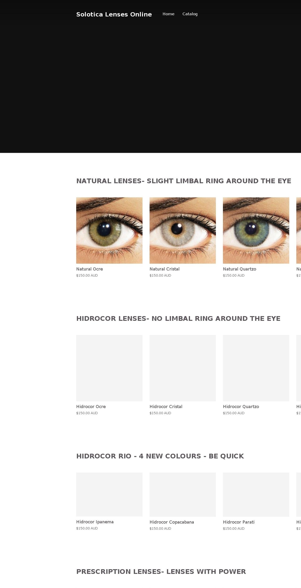 soloticalensesonline.com shopify website screenshot