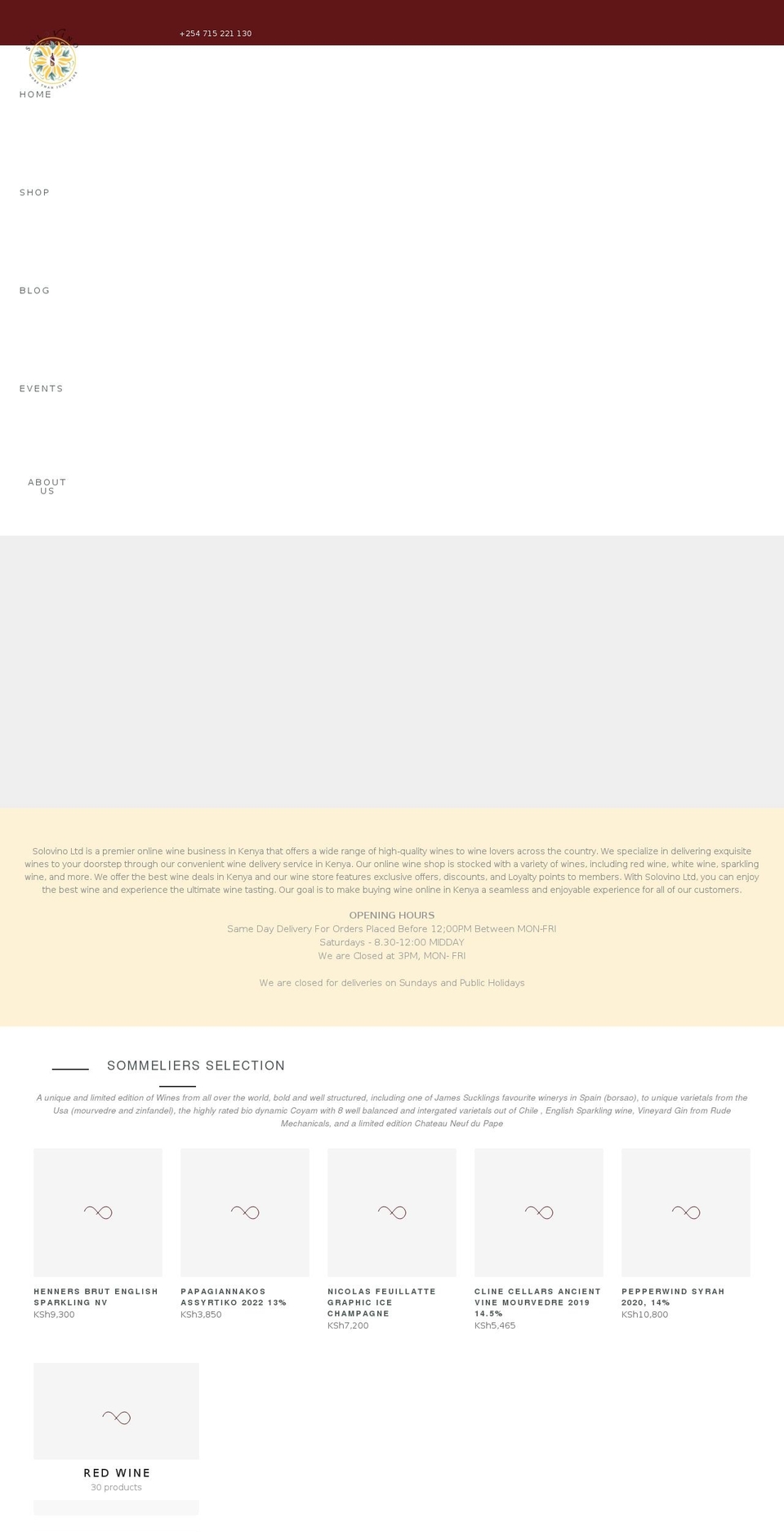 solovino.biz shopify website screenshot